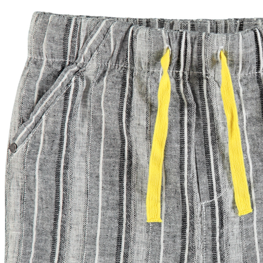 Bermuda rayé en coton et lin 