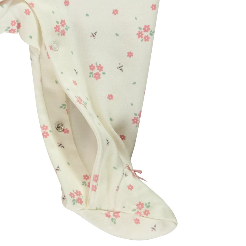 Pelele de manga larga en interlock con estampado floral para bebé niña  Additional Pelele de manga larga en interlock con estampado floral para bebé niña