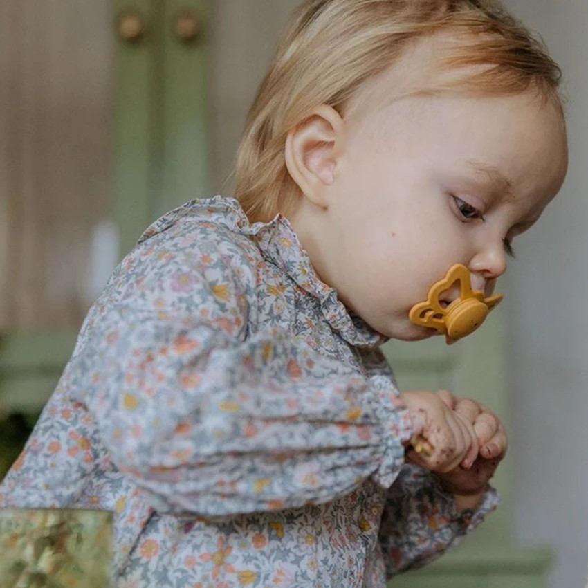 Pack de 2 chupetes de silicona 6-18M Butterfly gris/miel oro 