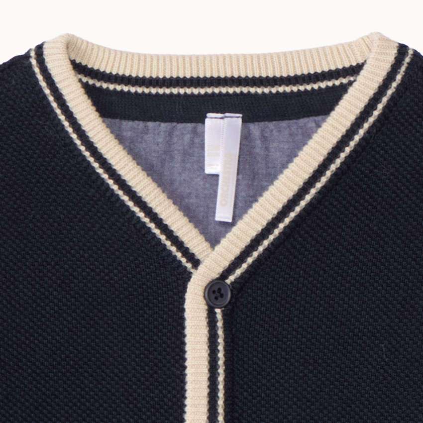 Gilet de punto en chambray para bebé niño 