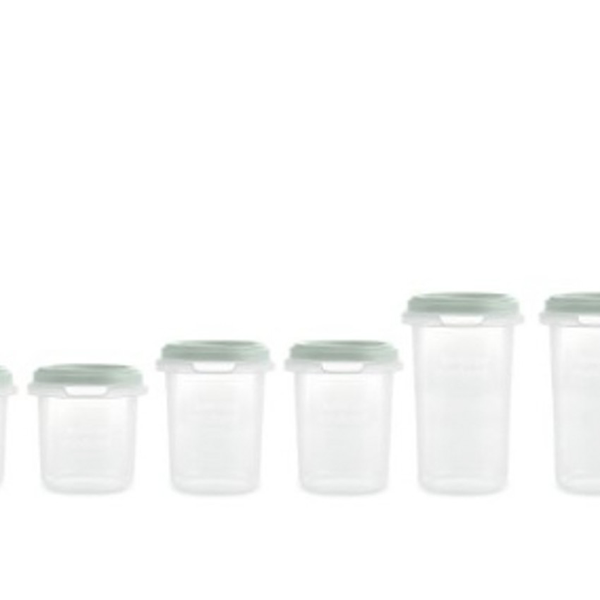Set 6 Hermisized Mint Miniland. Set de 6 Herméticos graduados de 200, 250 y 330ml para todo tipo de alimentos. 