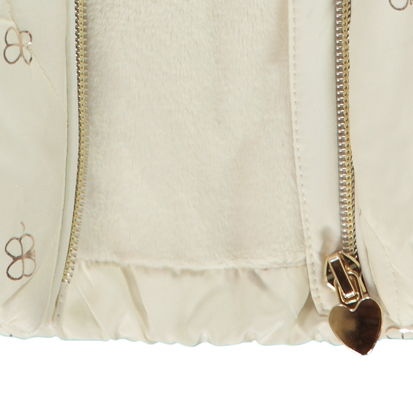 Chaleco acolchado sin mangas con estampado de mariposas brillantes para bebé niña 