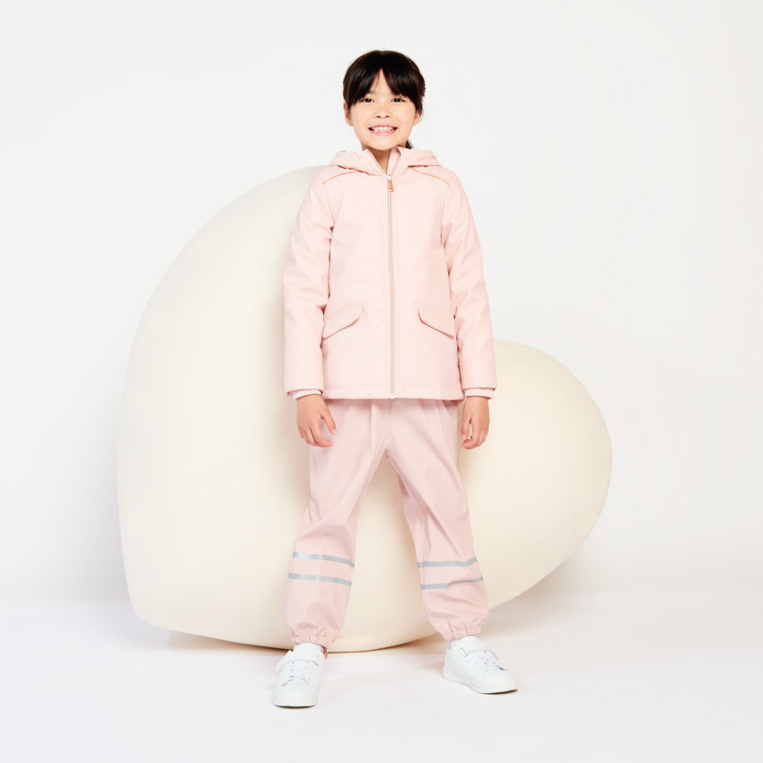 Pantalón de lluvia de goma con bandas iridiscentes para niña 