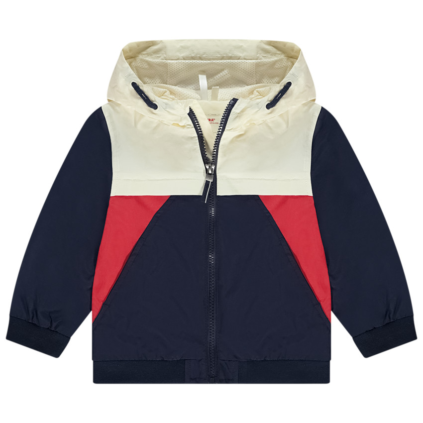 Cortavientos retro efecto color block para bebé niño 