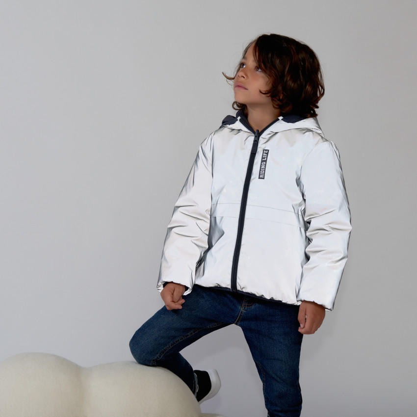 Cortavientos reversible reflectante para niño 