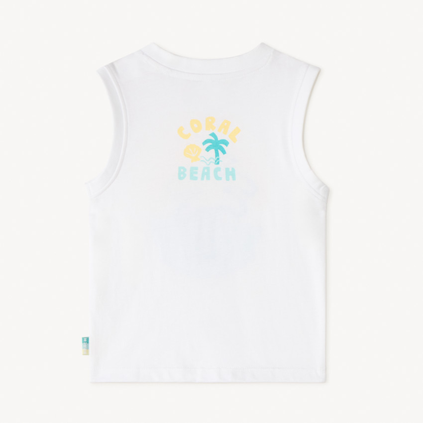 Camiseta de tirantes de jersey con bordado de palmera para bebé niño 