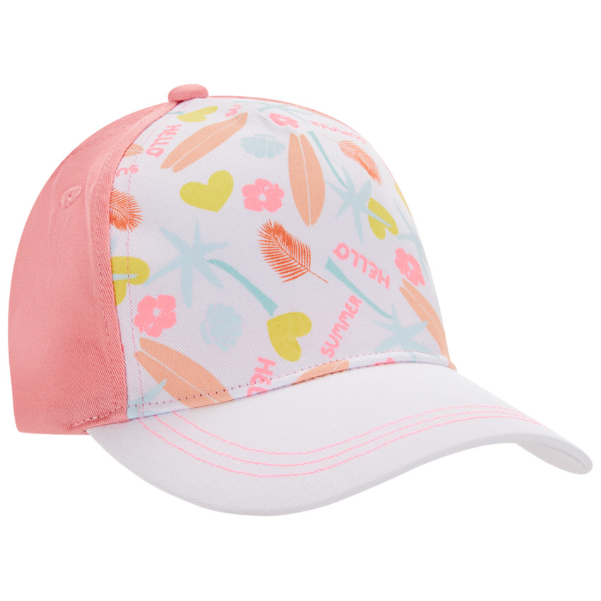 Casquette bicolor con estampado fantasía Summer para niña 
