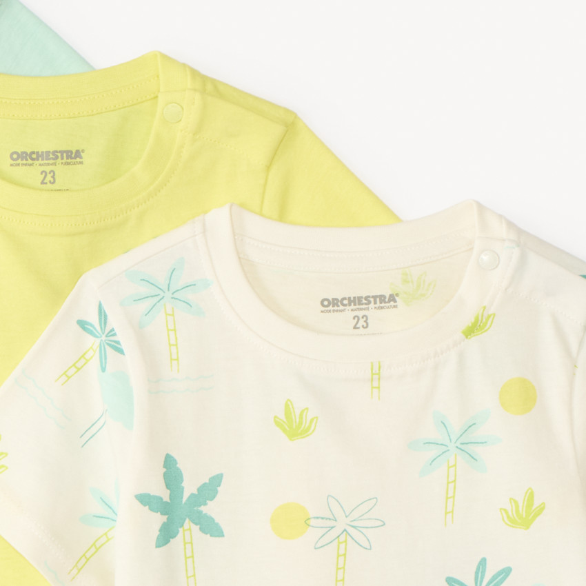 Conjunto de 3 camisetas de manga corta para bebé niño. 