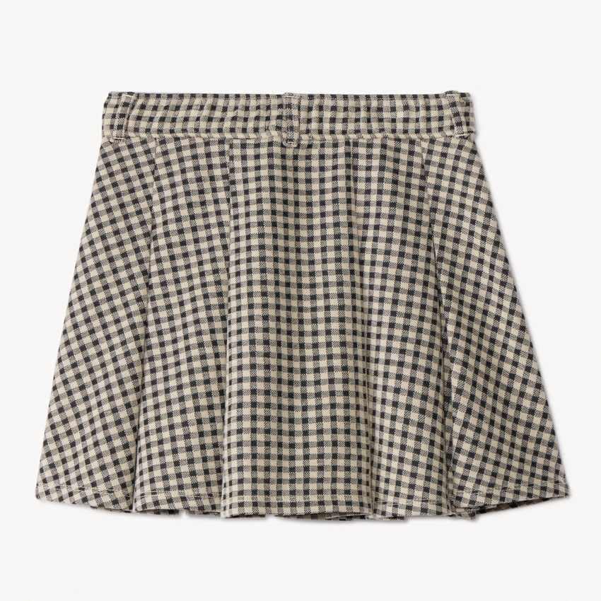 Falda corta de milano con estampado de cuadros vichy niña 