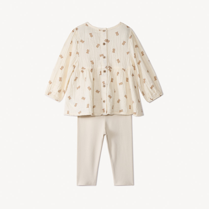 Conjunto de 2 piezas con estampado de ositos para bebé niña 