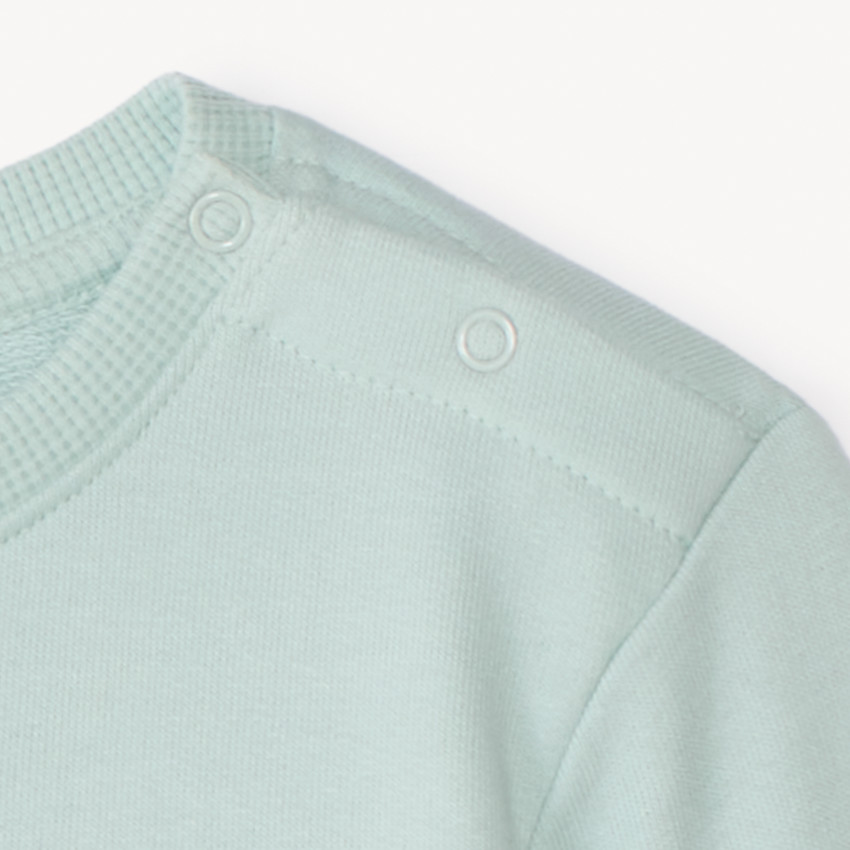 Sudadera de felpa con estampado y parche de bucle para bebé niño. 