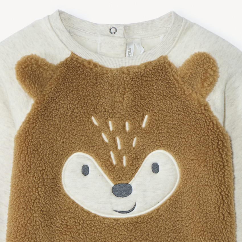 Sweat ludique bi-matière pour bébé garçon 