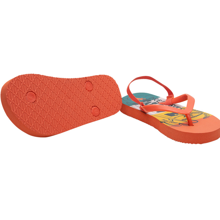 Chanclas naranjas flúor con mensaje print wave para niño  Additional Chanclas naranjas flúor con mensaje print wave para niño