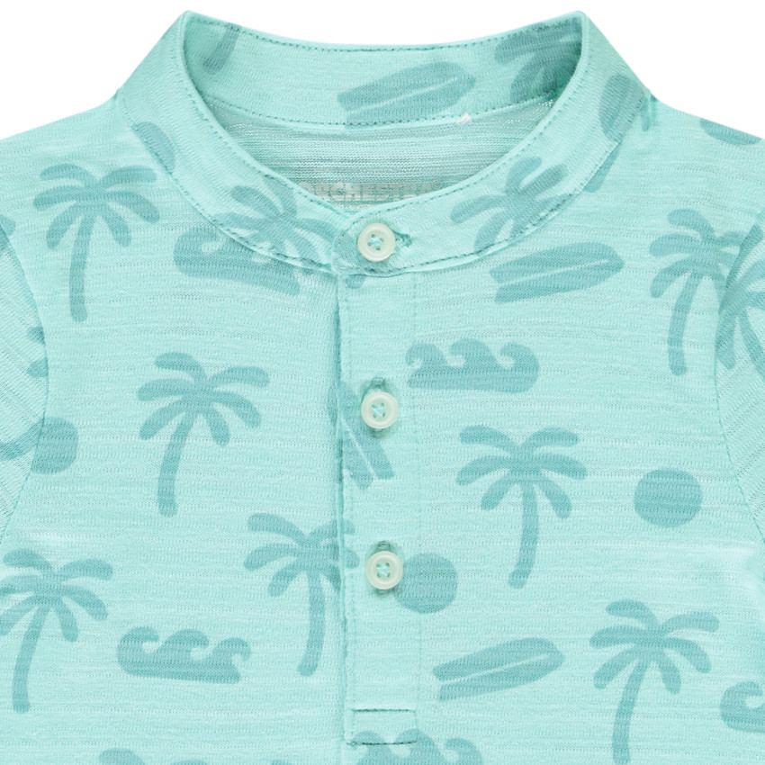 Polo de manga corta con cuello mao y estampado fantasía para bebé niño  Additional Polo de manga corta con cuello mao y estampado fantasía para bebé niño