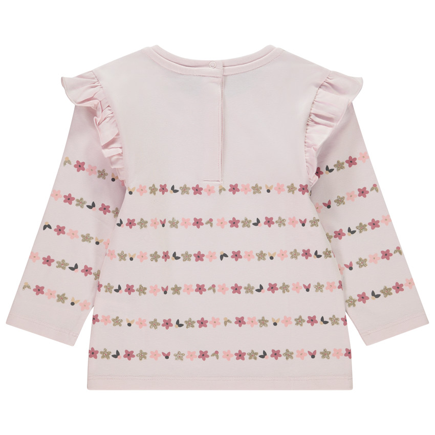 Camiseta de rayas con volantes para bebé niña 