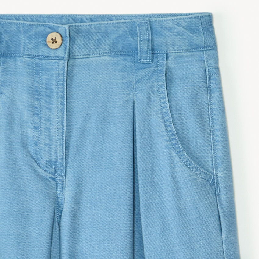 Pantalón recto amplio efecto jeans para niña 