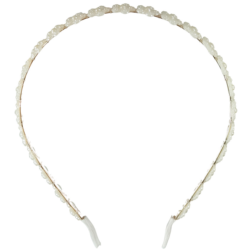 Diadema de flores con perlas nacaradas para niña 