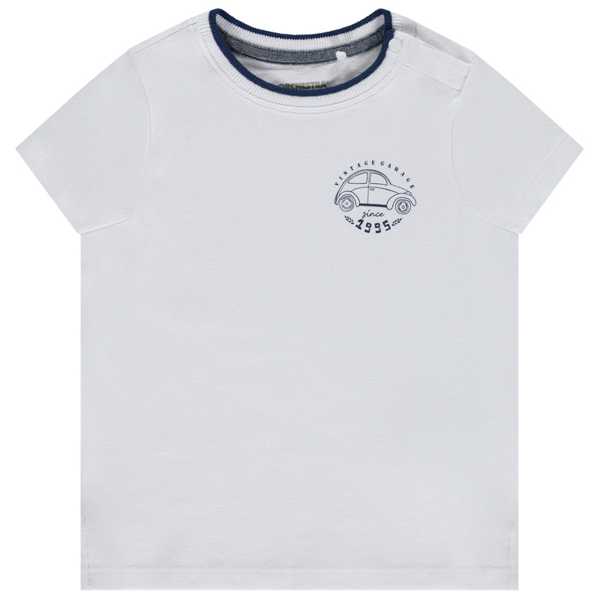 Camiseta de manga corta estampada de coche para bebé niño 