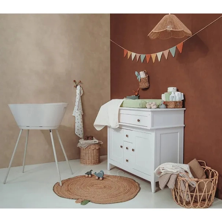 Lot de 2 langes en mousseline Gingko - Off white/Soft Sand - 70x70 cm 