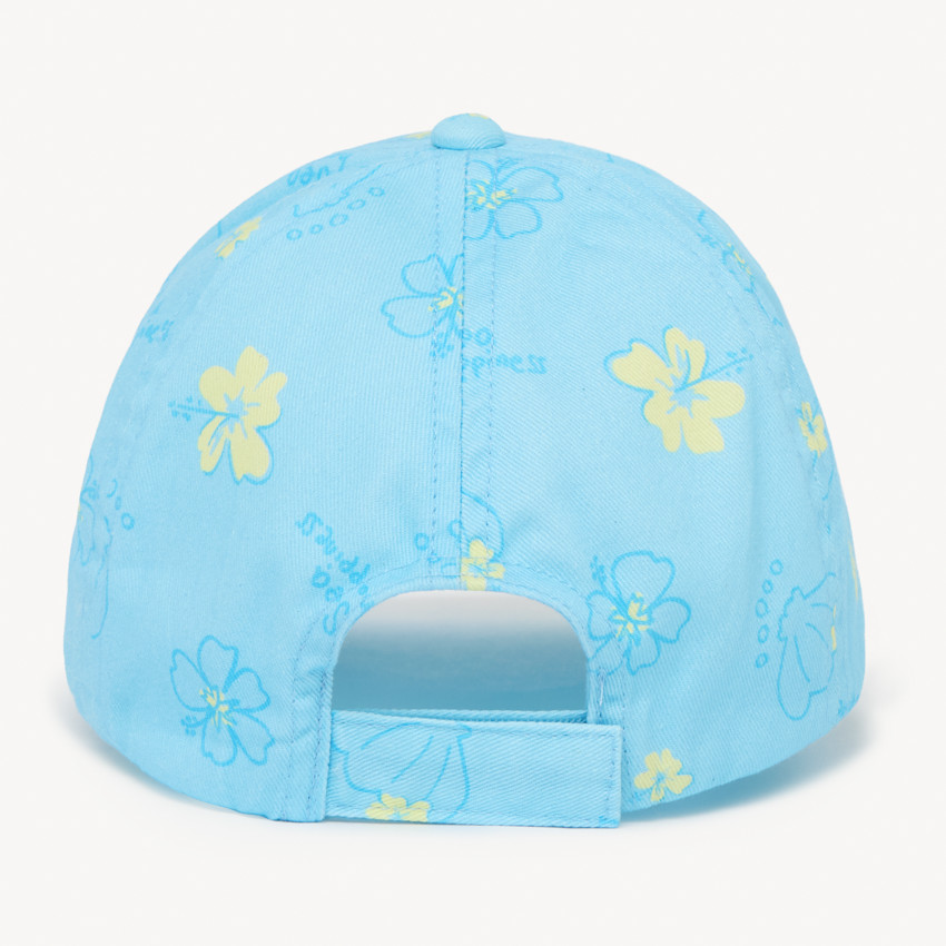 Gorra de twill con estampado de flores y conchas para niña bebé 