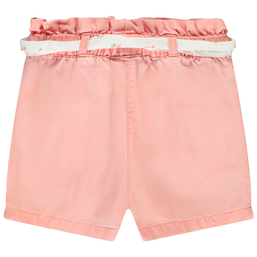 Short de tela con cinturón para atar para niña. 