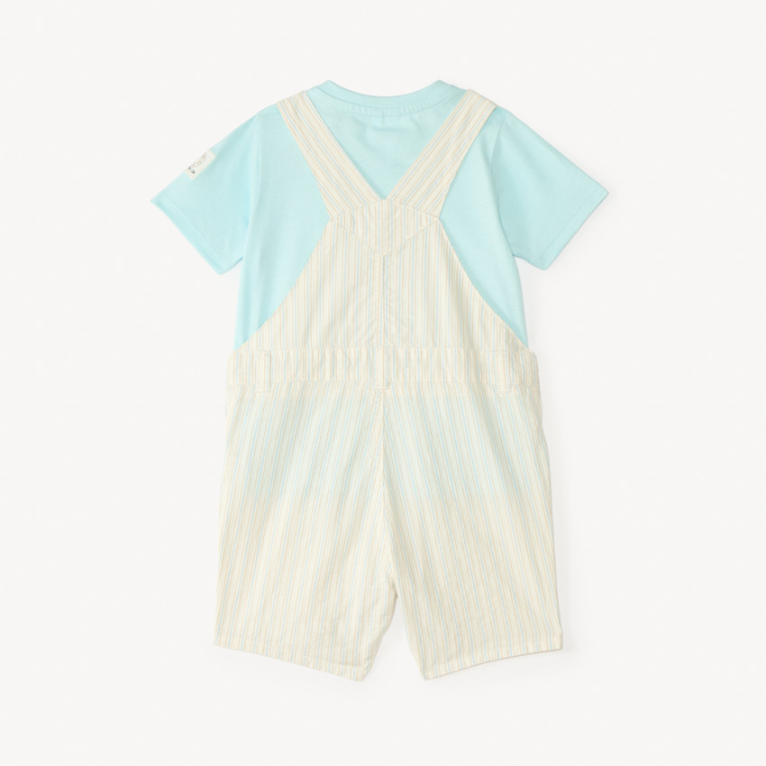 Conjunto de tirantes y camiseta de manga corta lisa para bebé niño 