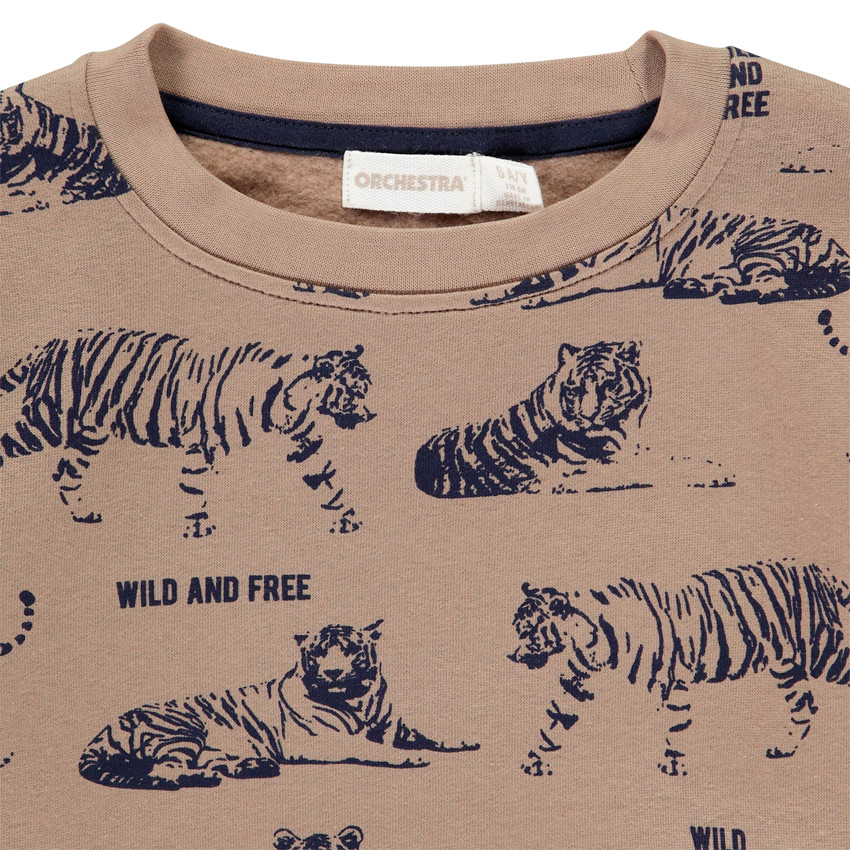 Sudadera de felpa print tigres Main Sudadera de felpa print tigres
