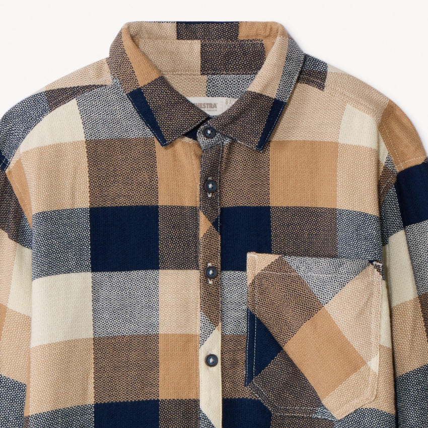 Camisa de manga larga a cuadros para niño 