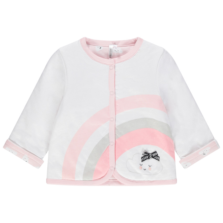 Chaqueta reversible de algodón ecológico con arcoíris y nubes estampadas  Additional Chaqueta reversible de algodón ecológico con arcoíris y nubes estampadas