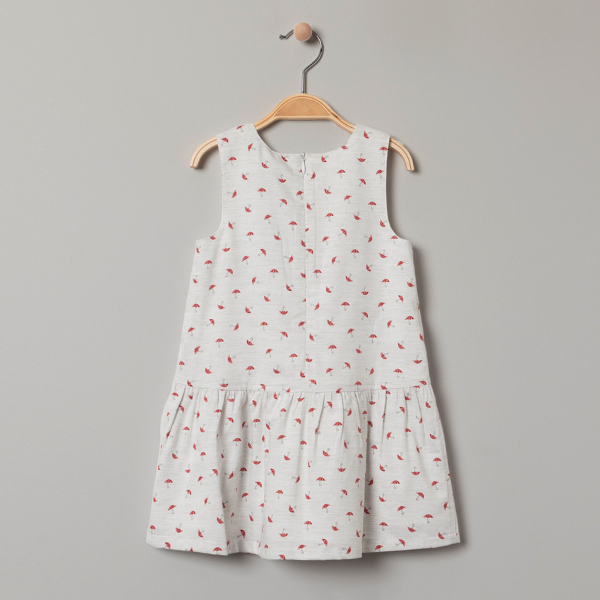 Vestido de manga corta estampado de paraguas "all-over" 