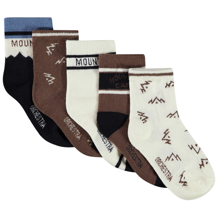 Pack de 5 pares de calcetines normales de fantasía para niño 