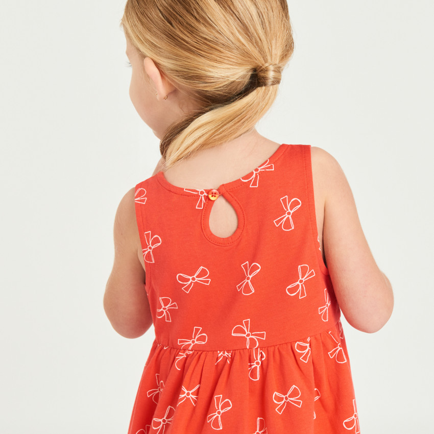 Vestido sin mangas con estampado de lazos para niña bebé 
