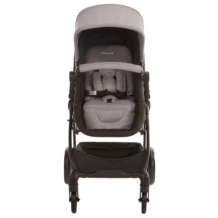 Carro trio combinado con silla de coche y capazo jaspeado/gris 
