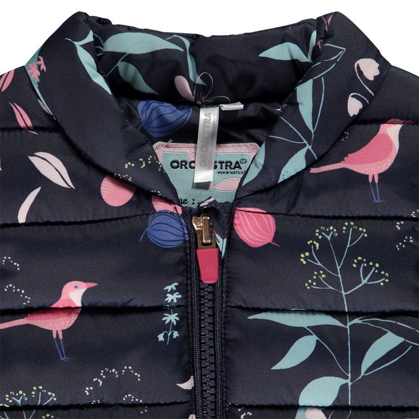 Chaleco motivo flores y pájaros 