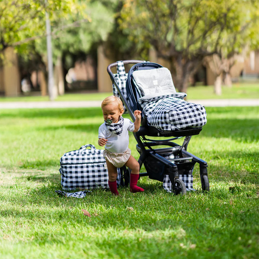 Bolso maternidad 30x47cm Vichy Negro 