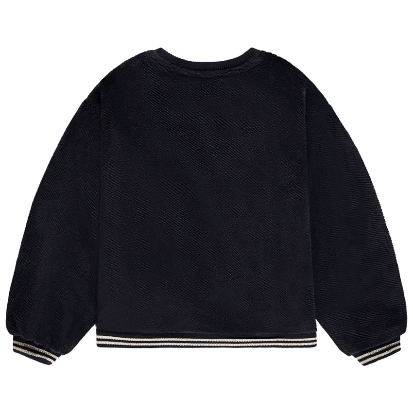 Sudadera oversize de sherpa con bordado dorado Nice para niña 