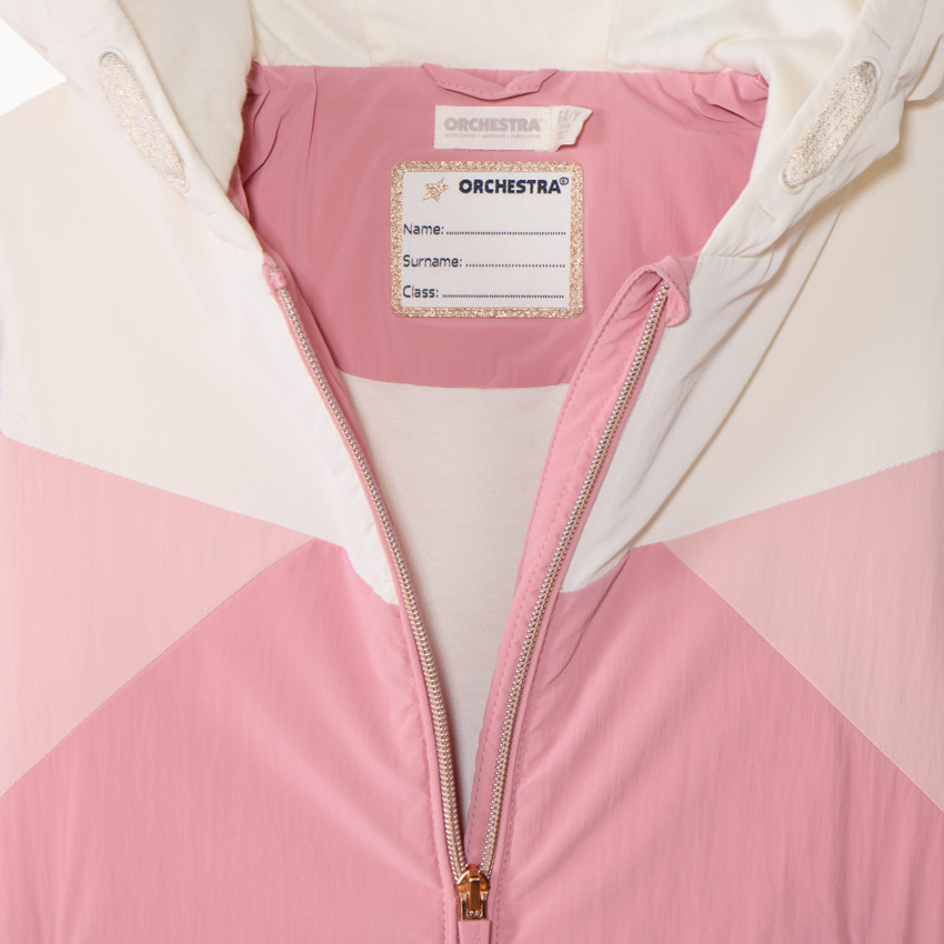 Chaqueta cortavientos forrada efecto color block para niña 