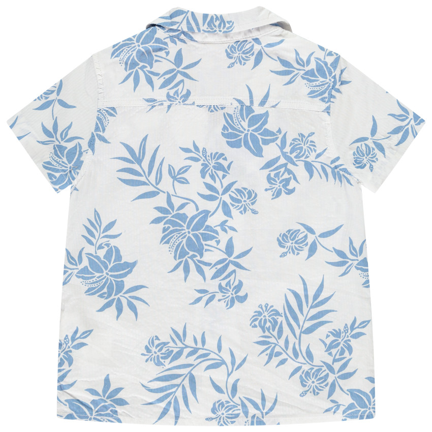 Camisa de manga corta con estampado de hojas para bebé niño 