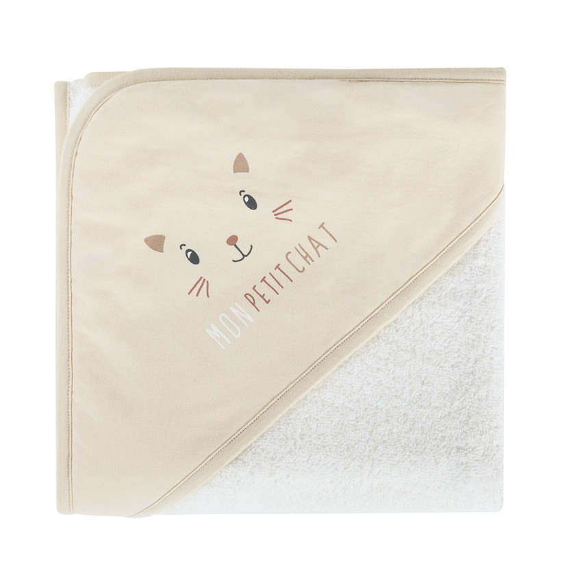 Capa de baño de felpa Mon Petit Chat beige 