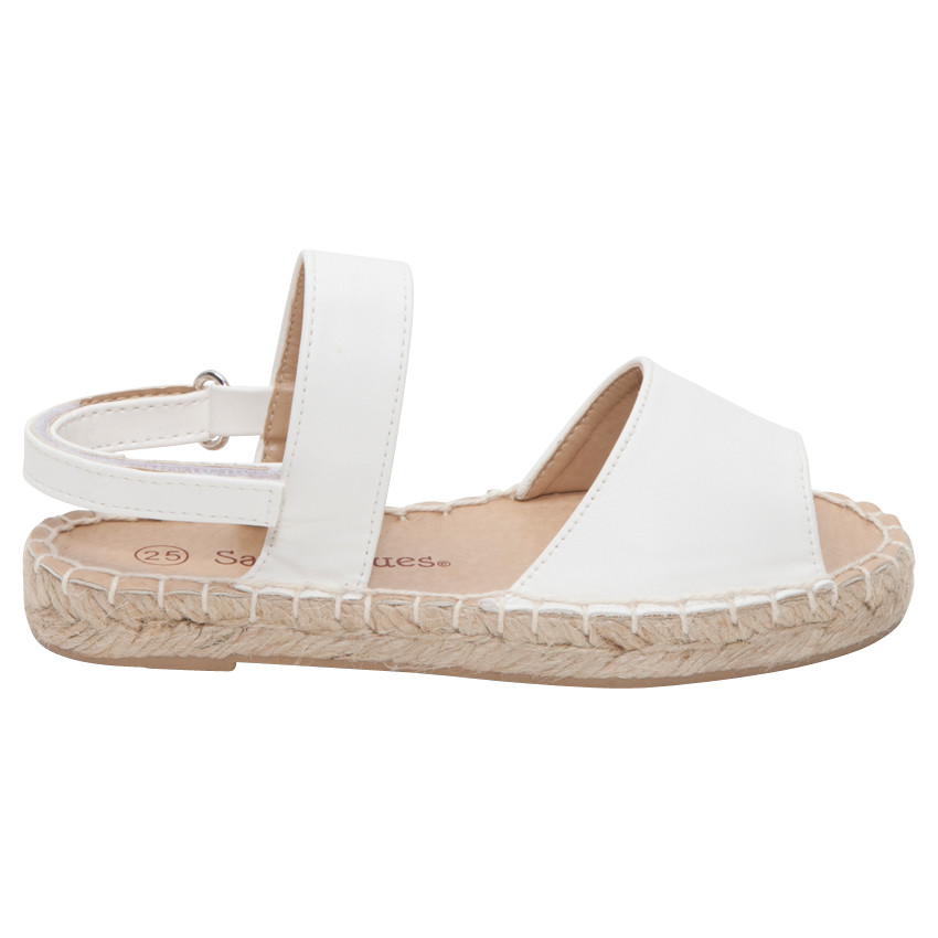 Nu-pieds esprit espadrilles avec lanière à scratch 