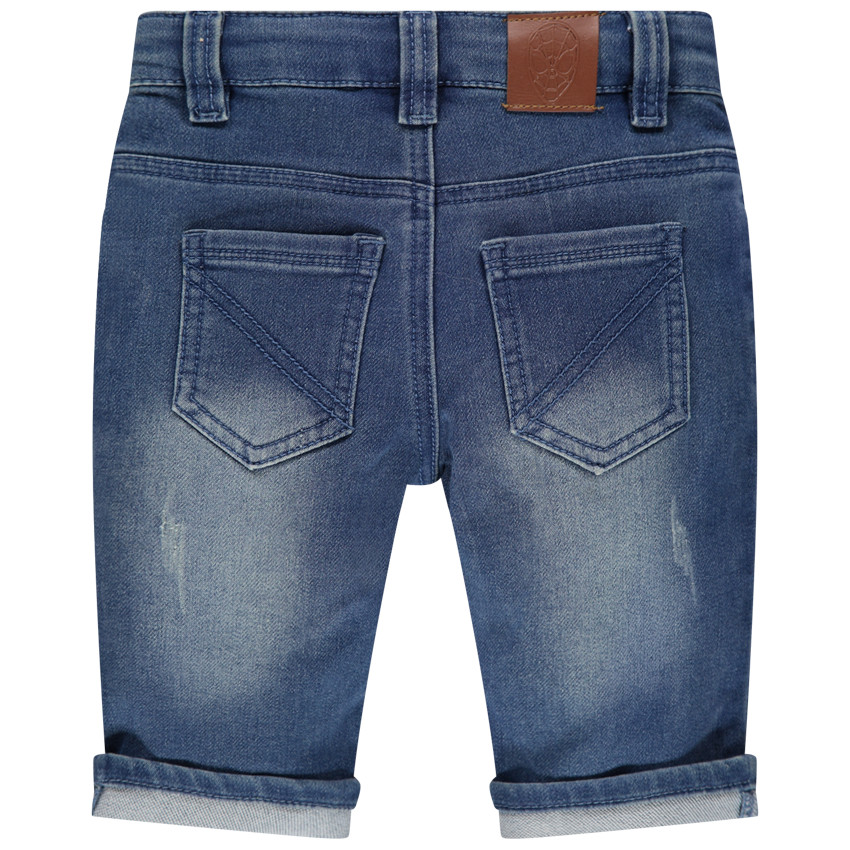 Bermudas de felpa con efecto vaquero desgastado y bordados Spiderman 