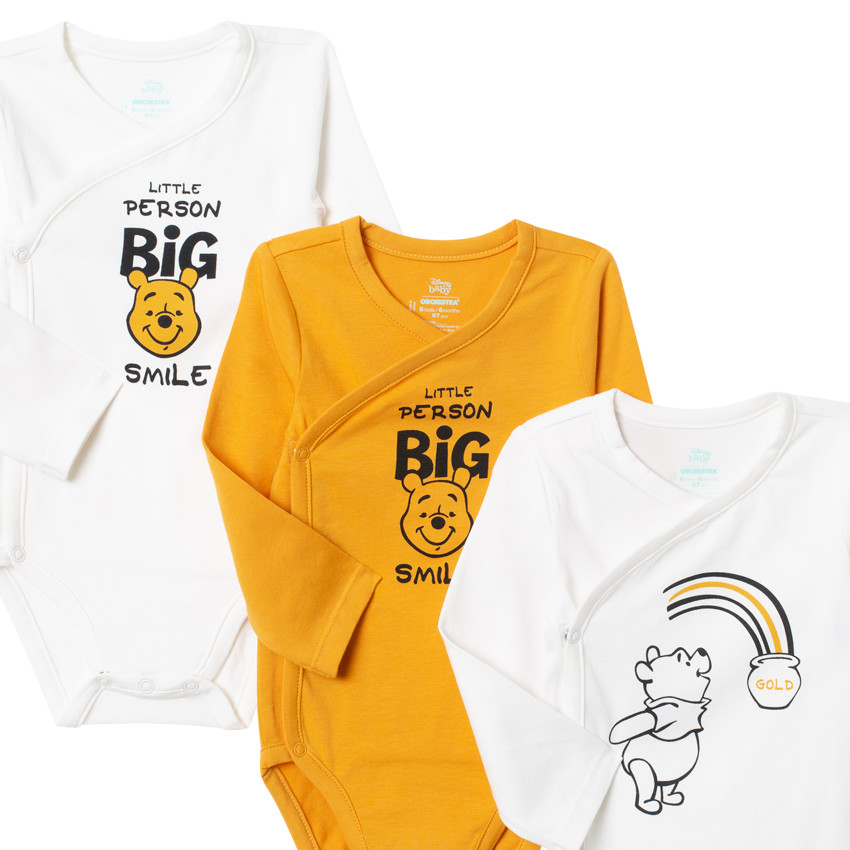 Pack de 3 bodies manga larga estampado Winnie the Pooh Disney 