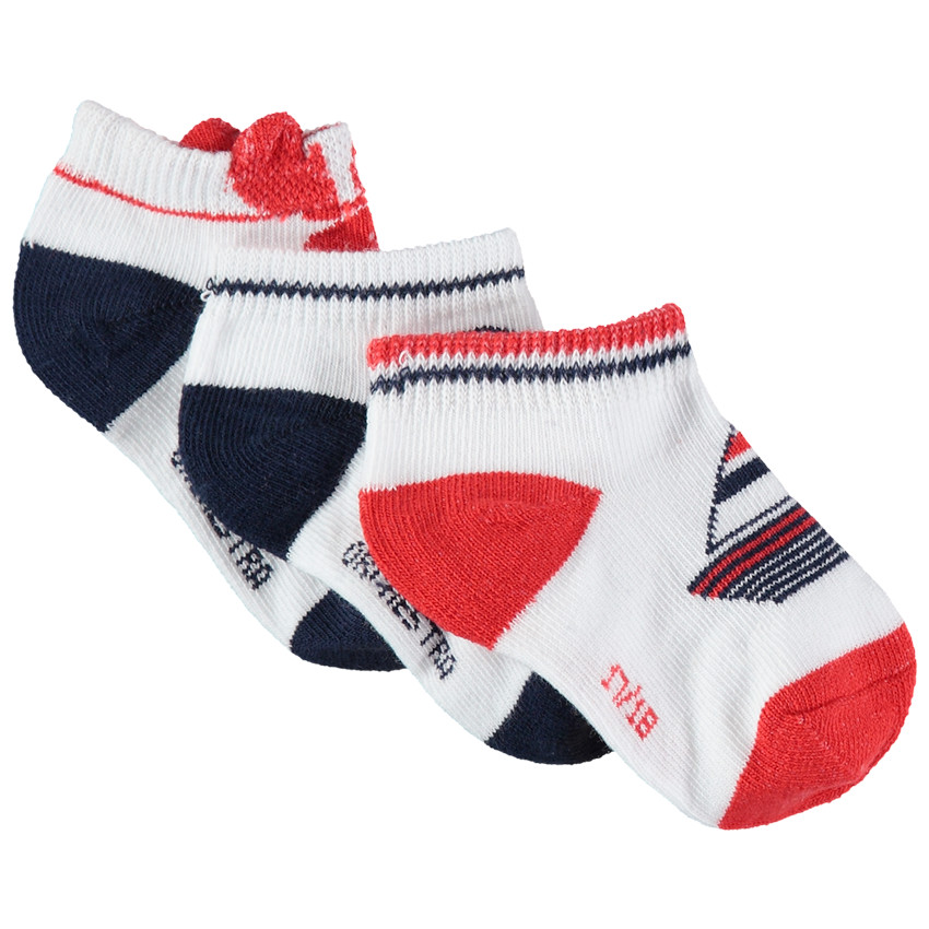 Juego de 2 pares de calcetines cortos con dibujo marineros de jacquard 