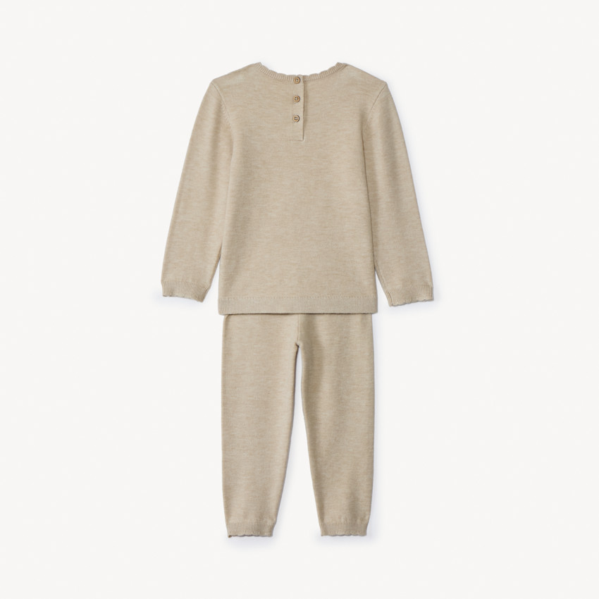 Conjunto de 2 piezas de punto total look para niña bebé 