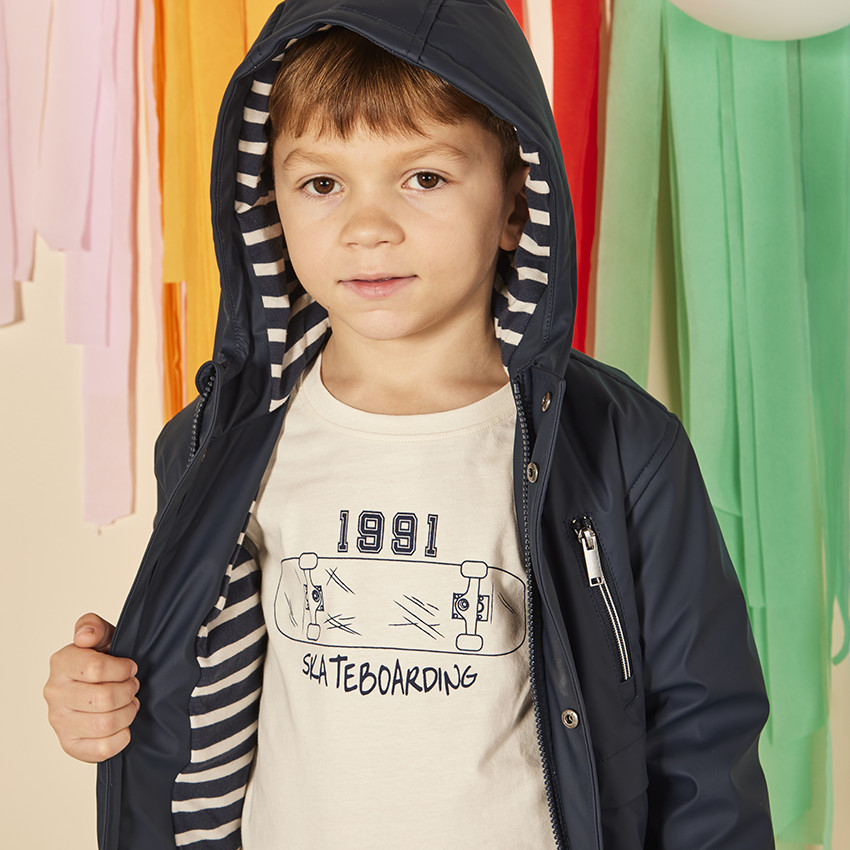 Parka goma acolchada estilo encerado para niño 
