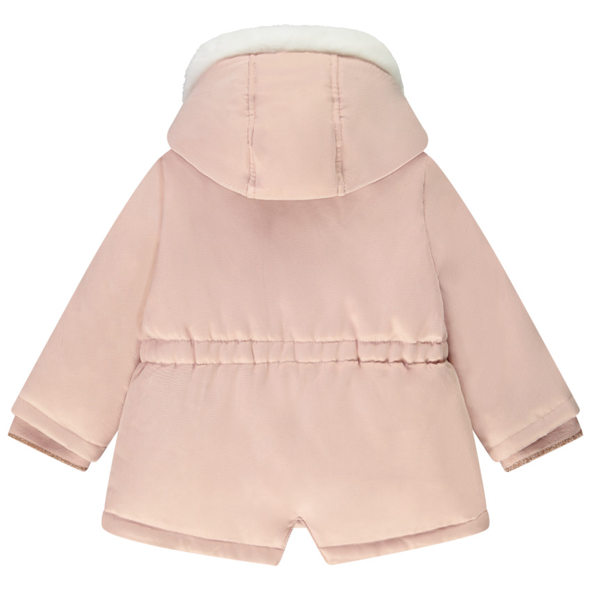 Parka 2 en 1 con forro de piel sintética para bebé niña 