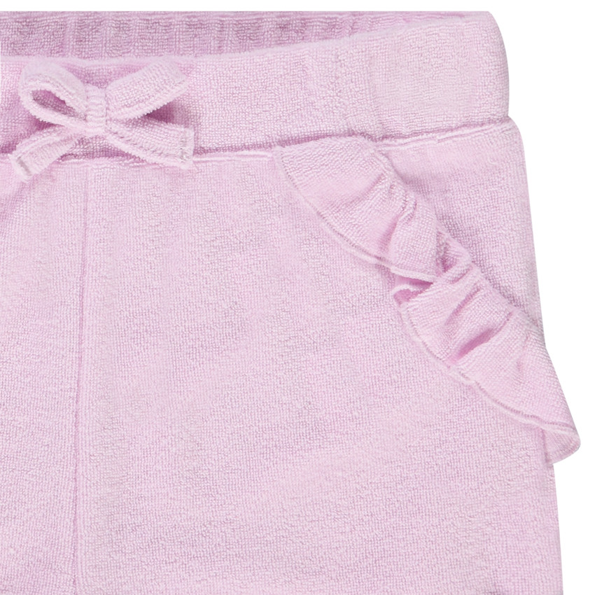 Short de felpa con bolsillos con volantes para bebé niña 