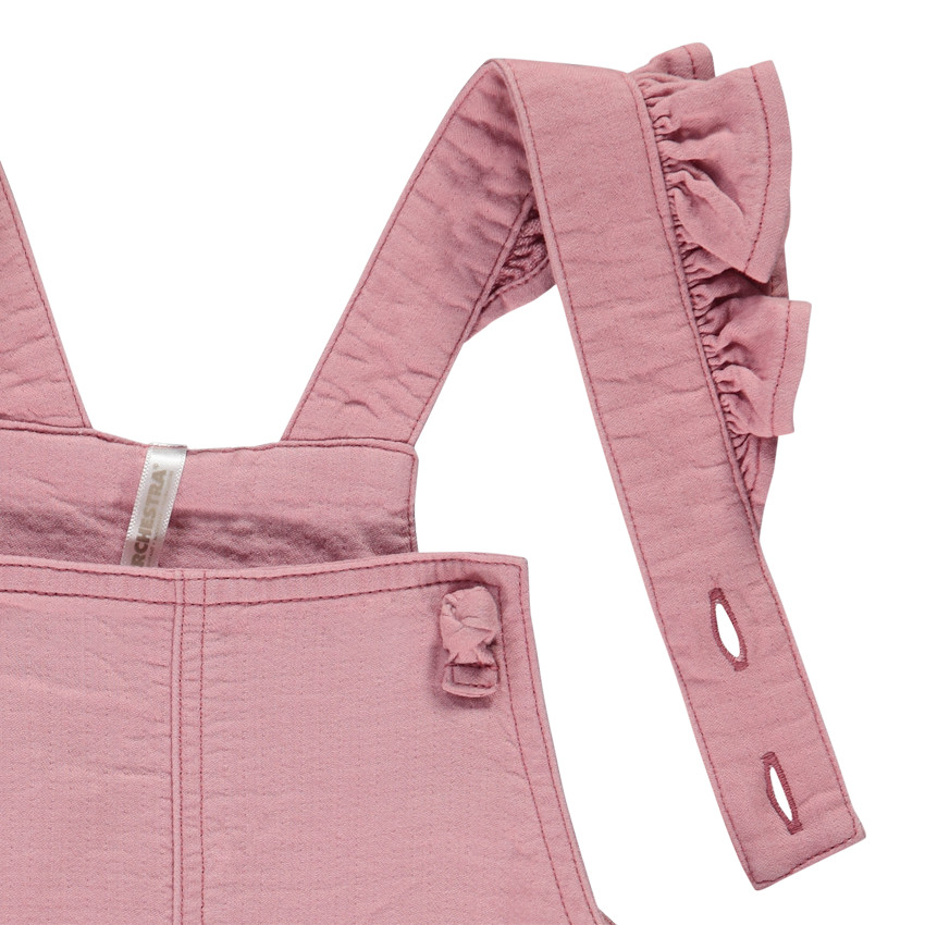 Conjunto de vestido tirantes rosa y camiseta con estampado para bebé niña 