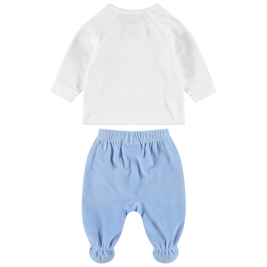 Pijama bicolor terciopelo Smiley Baby 