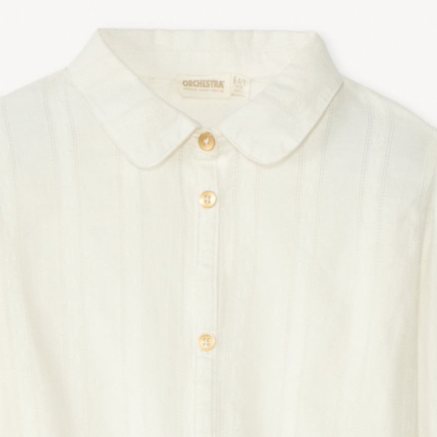 Camisa de manga larga de tela lisa para niña 